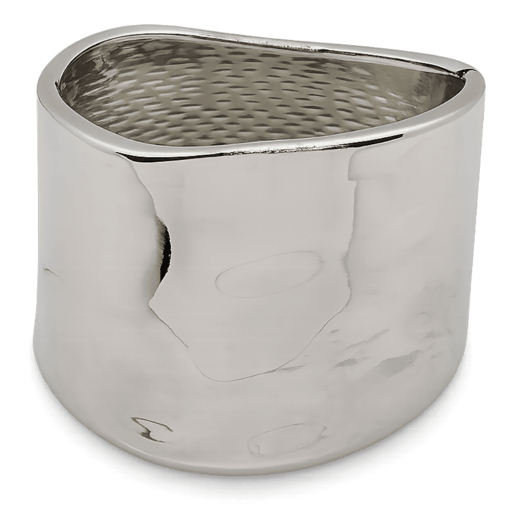 Bracelete Organico Prata Em Aço Inox