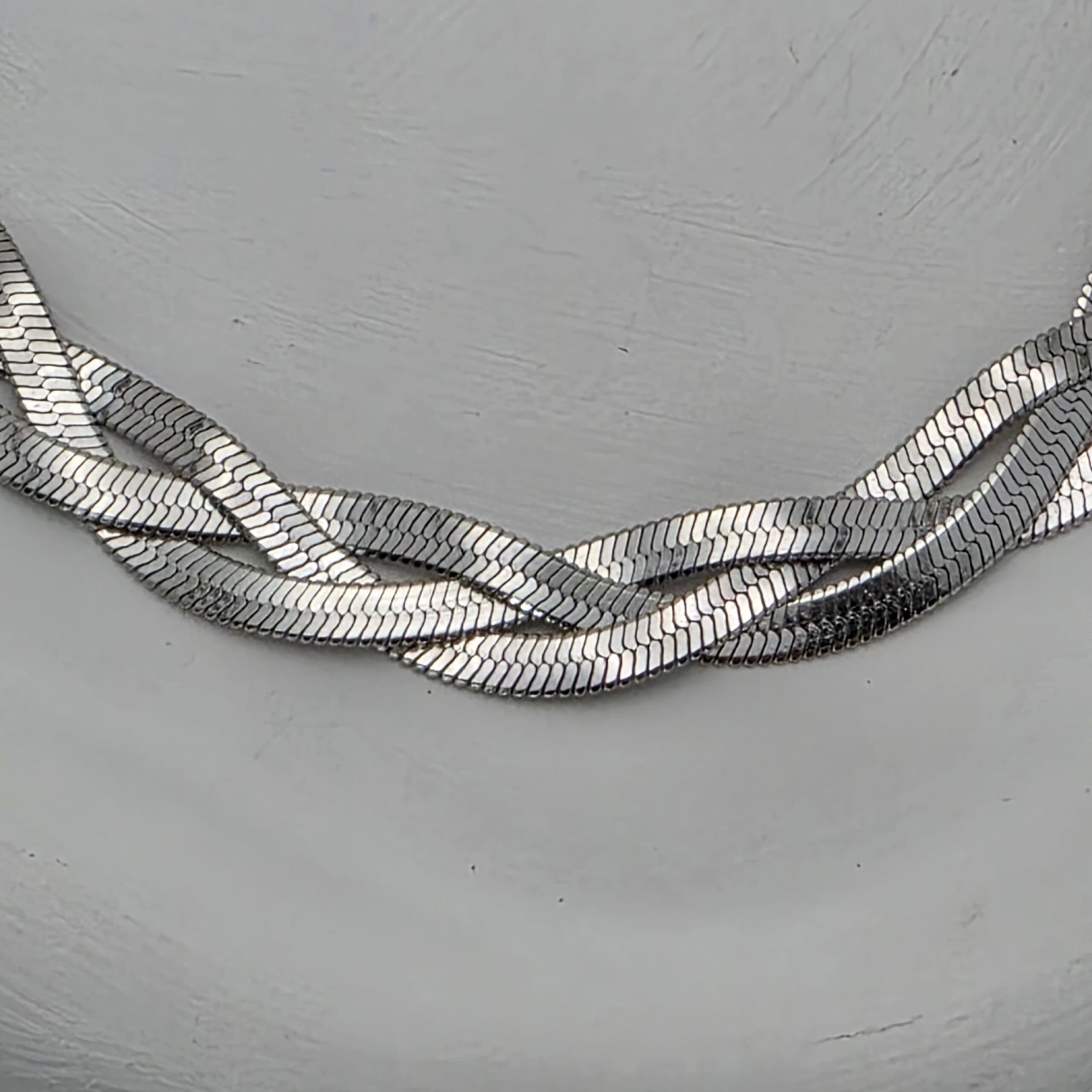 Pulseira Snake Trançada Tripla em Aço Inoxidável 316L - Prata