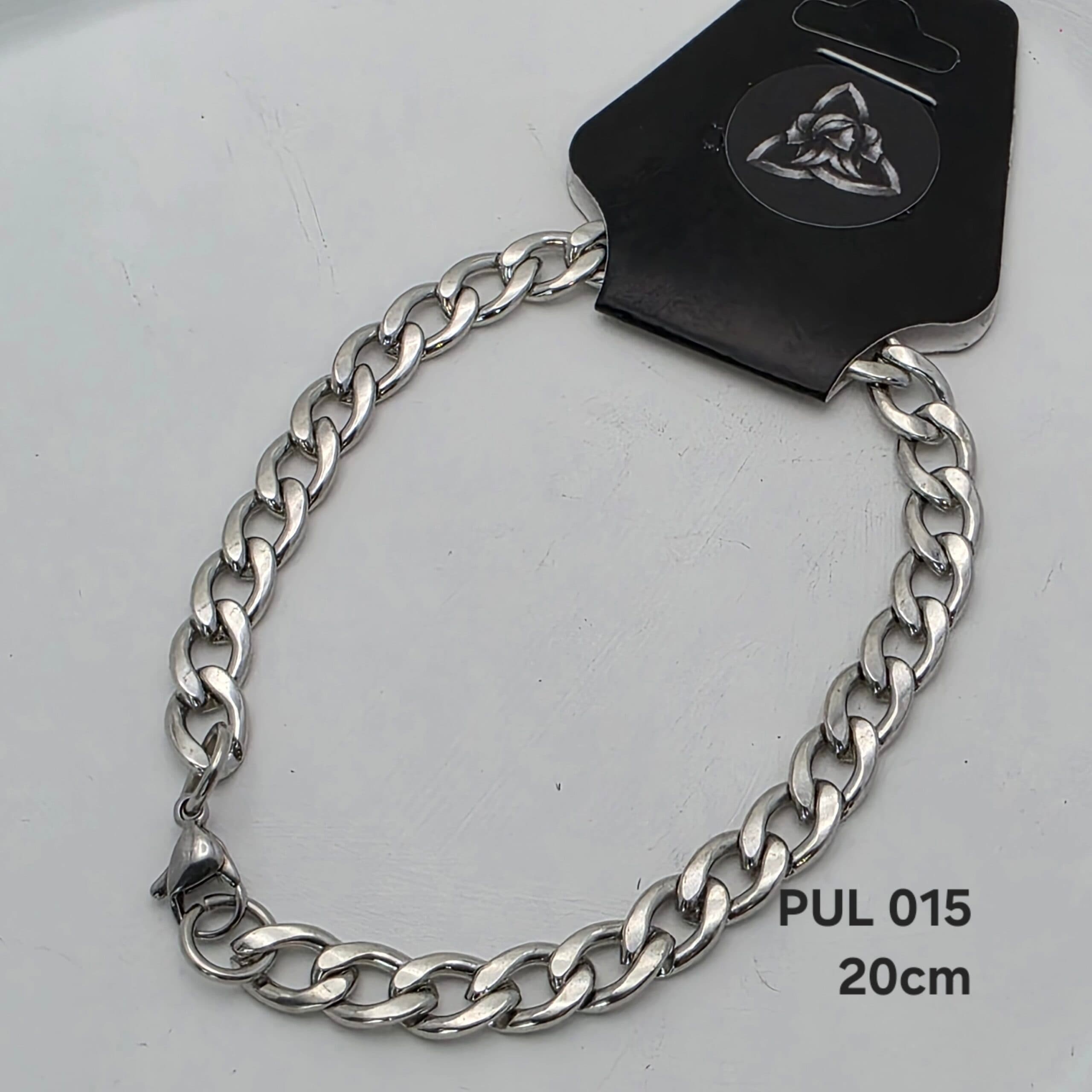 PULSEIRA GRUMET EM AÇO INOXIDAVEL 316L  - PRATA - 1.8mm, 20 cm