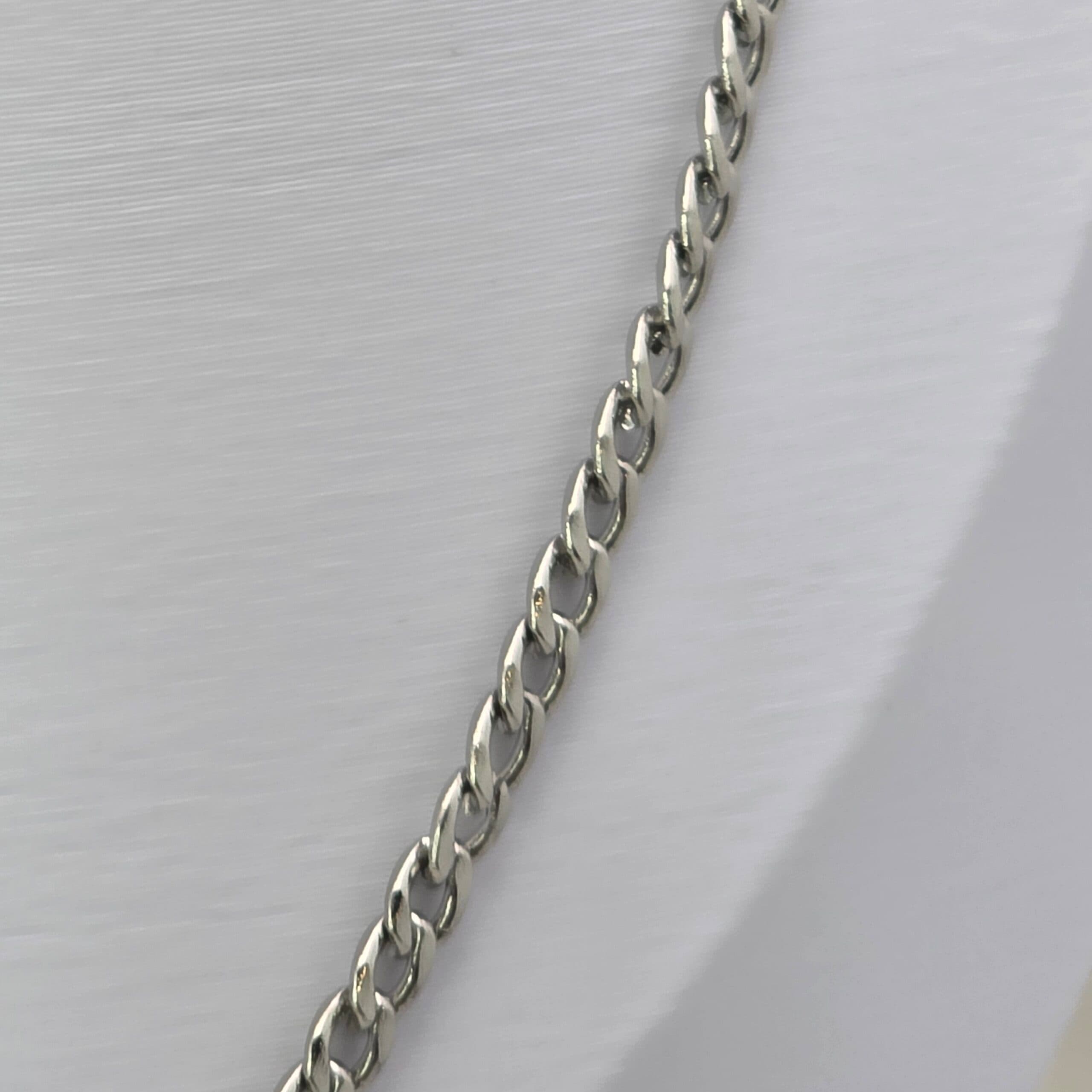CORRENTE GRUMETE PRATA - AÇO INOX -  0.8mm - 60cm