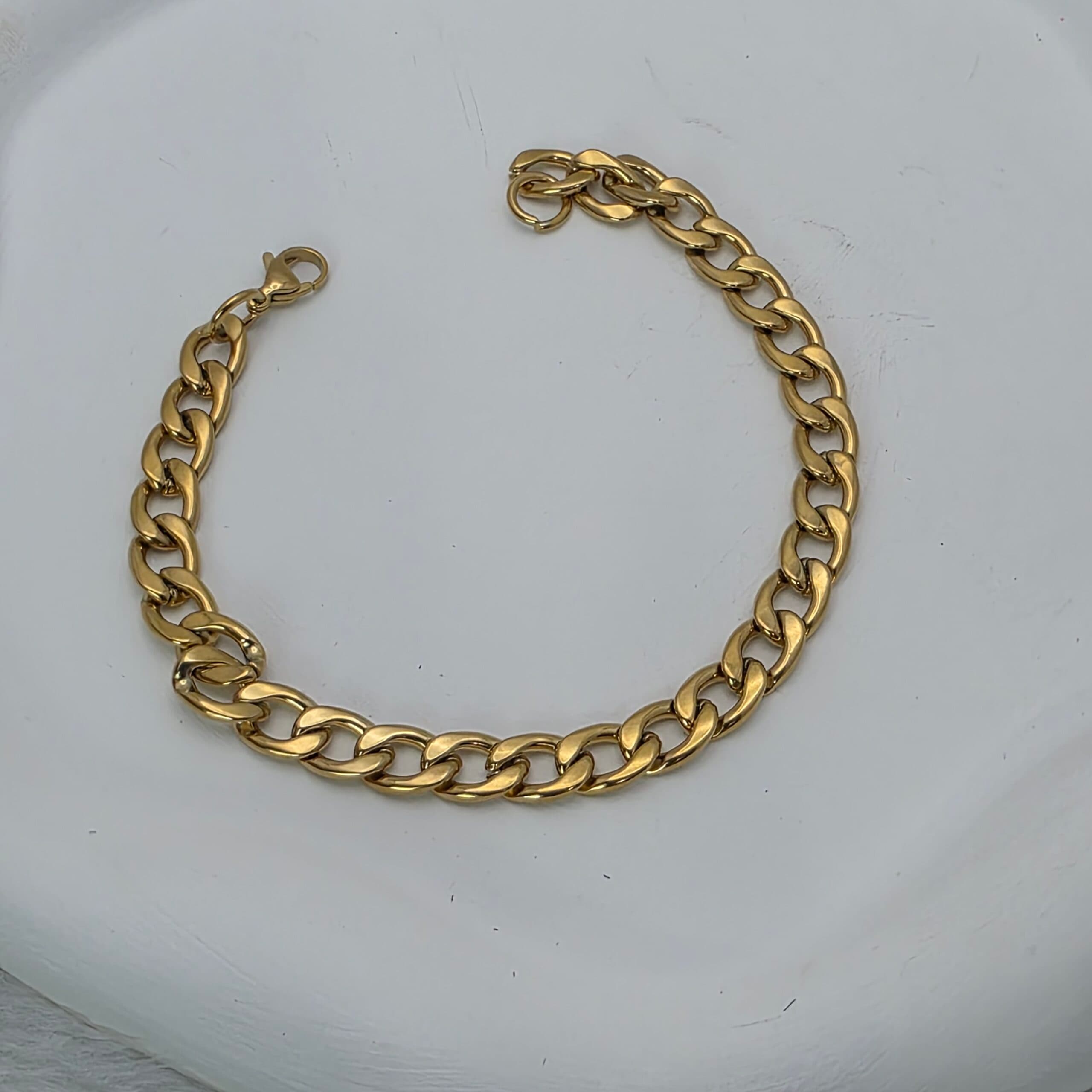 Pulseira Grumet 1.8 mm Dourada em Aço Inoxidável 316L - 22cm