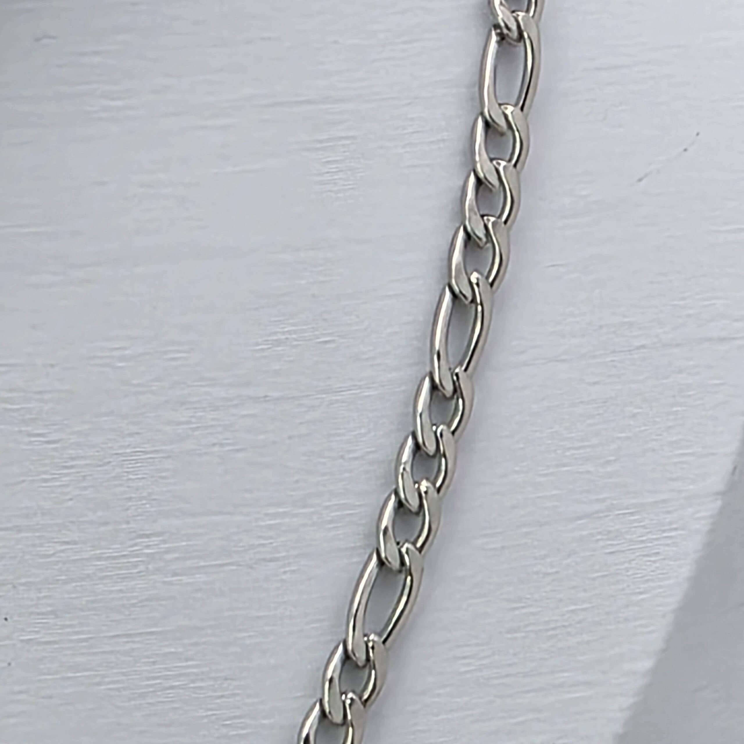 Colar Fígaro Prata 60 cm em Aço Inoxidável 316L (1,2mm)