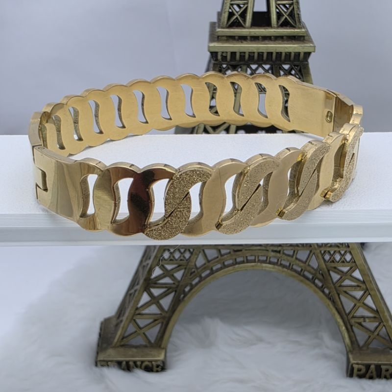 Bracelete Versailles Feminino Dourado | Aço Inox 316L | Luxo Elegante Vazado