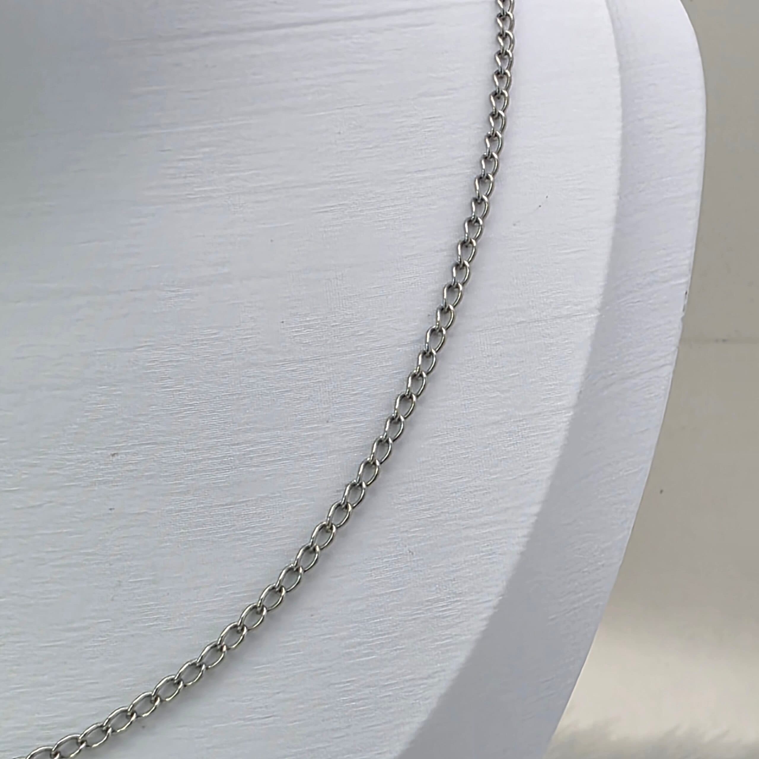 Colar Elo Cadeado Prata em Aço Inoxidável 316L - 60cm