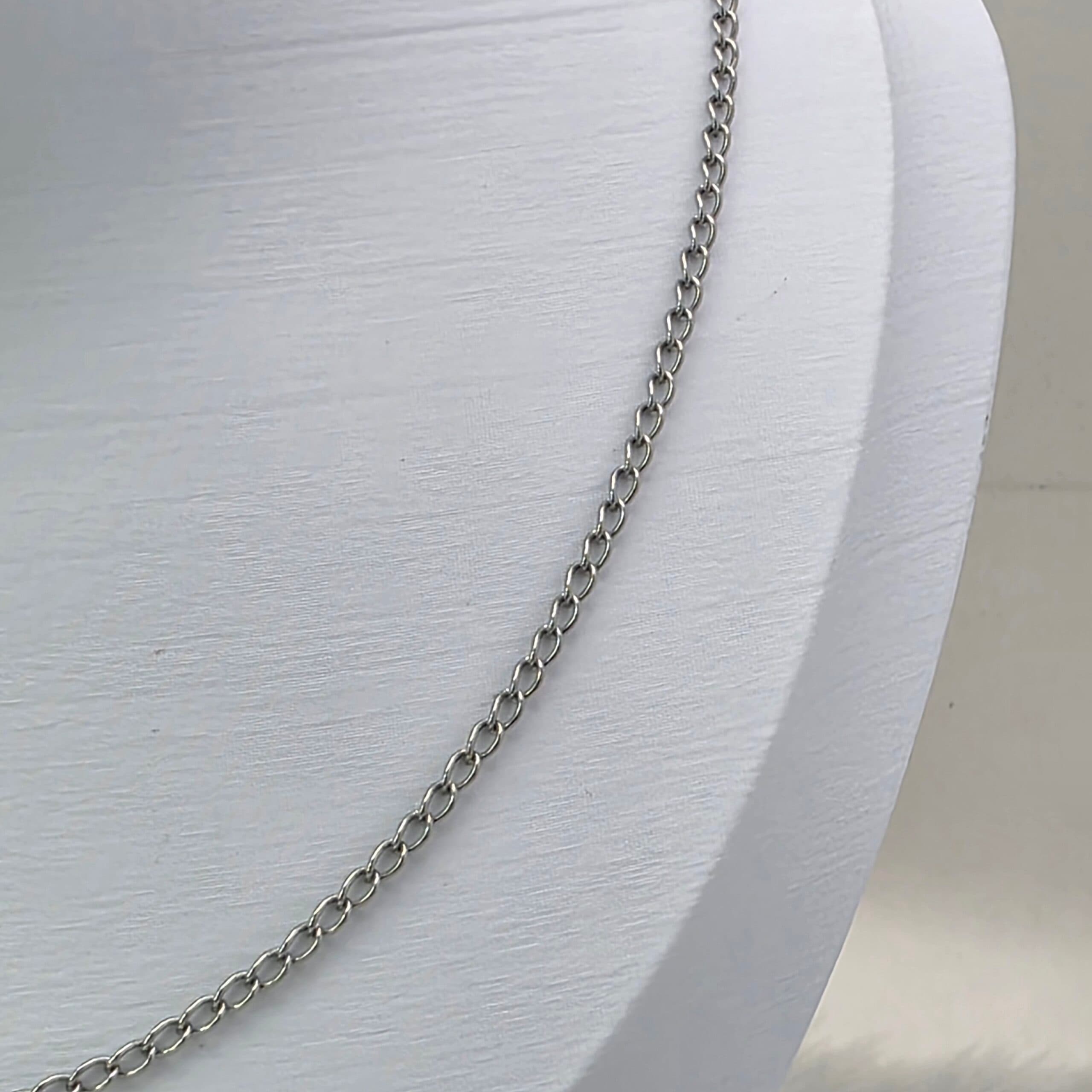Colar Elo Cadeado Prata em Aço Inoxidável 316L - 60cm