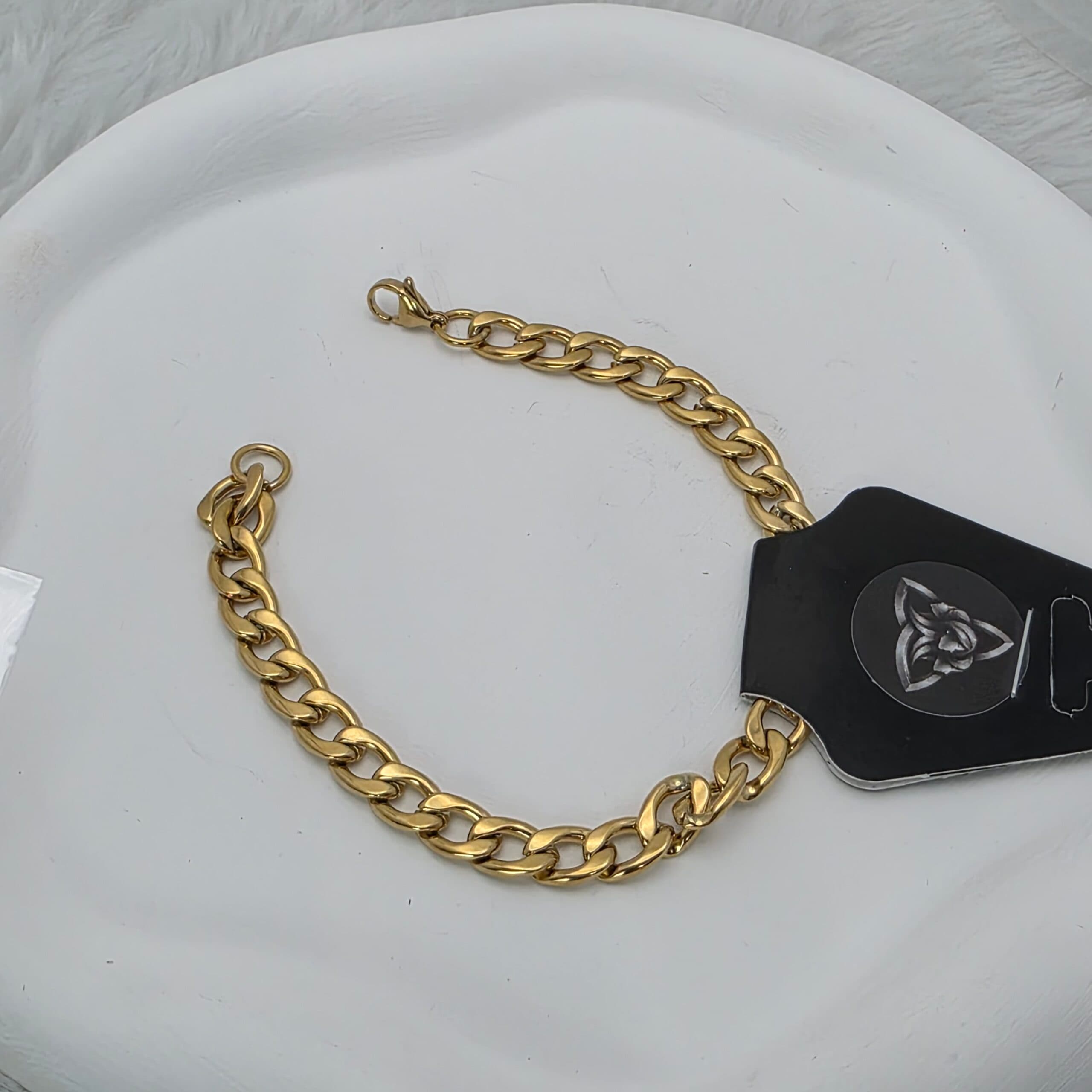 Pulseira Grumet 1.8 mm Dourada em Aço Inoxidável 316L - 22cm