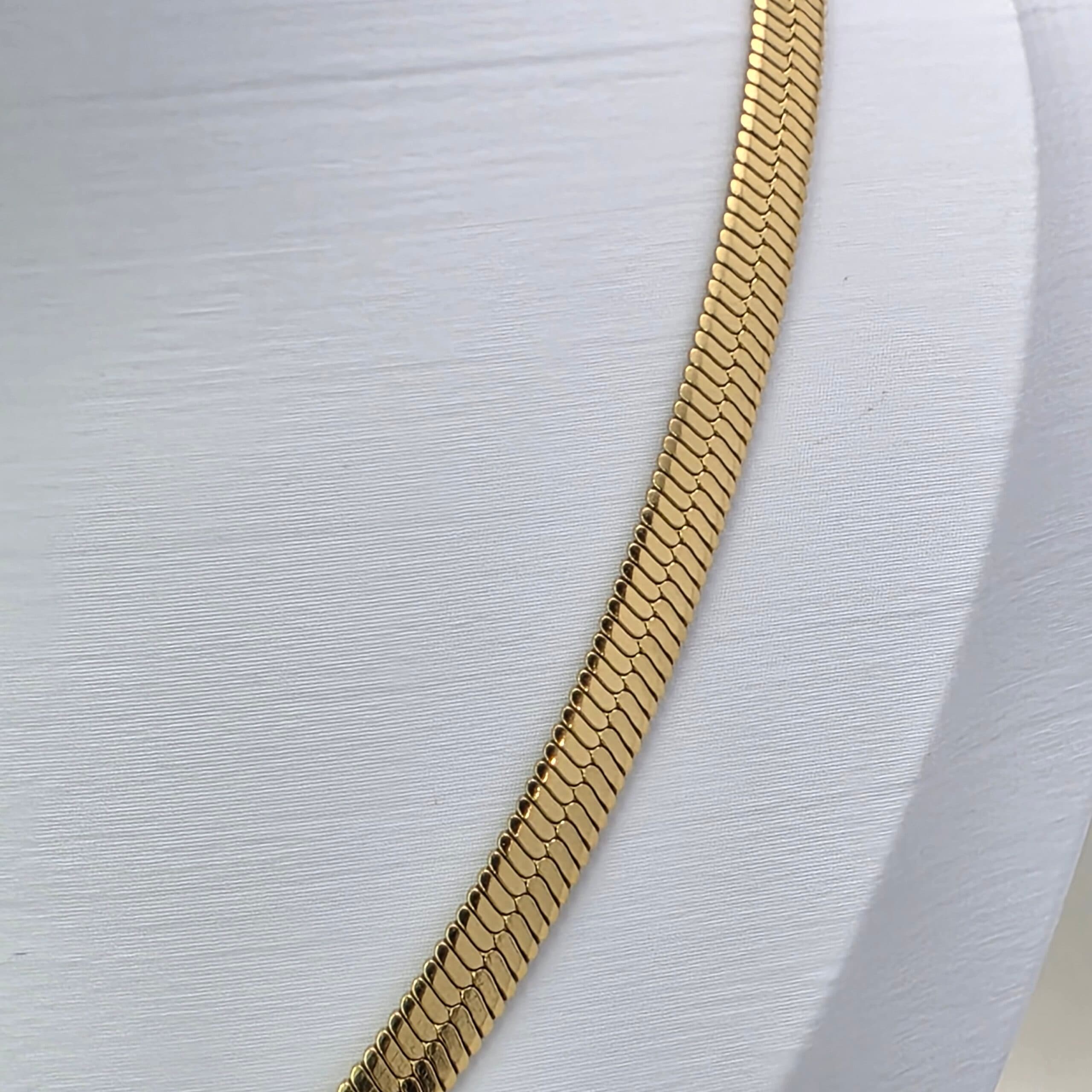 Colar Malha Snake Dourado 45 cm em Aço Inoxidável 316L