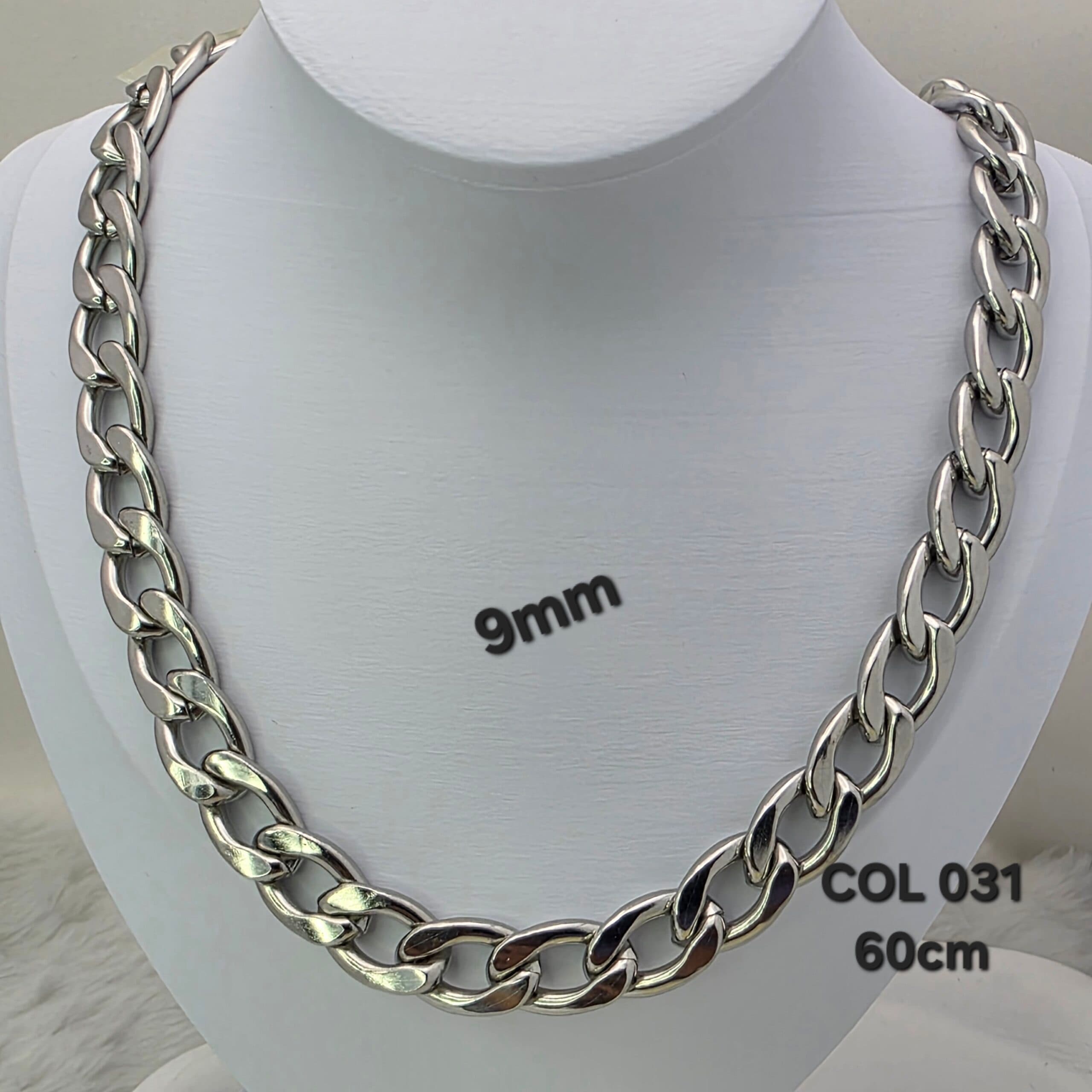 Corrente Grumet  Prata | Aço Inoxidável 316L | 60cm - 9mm