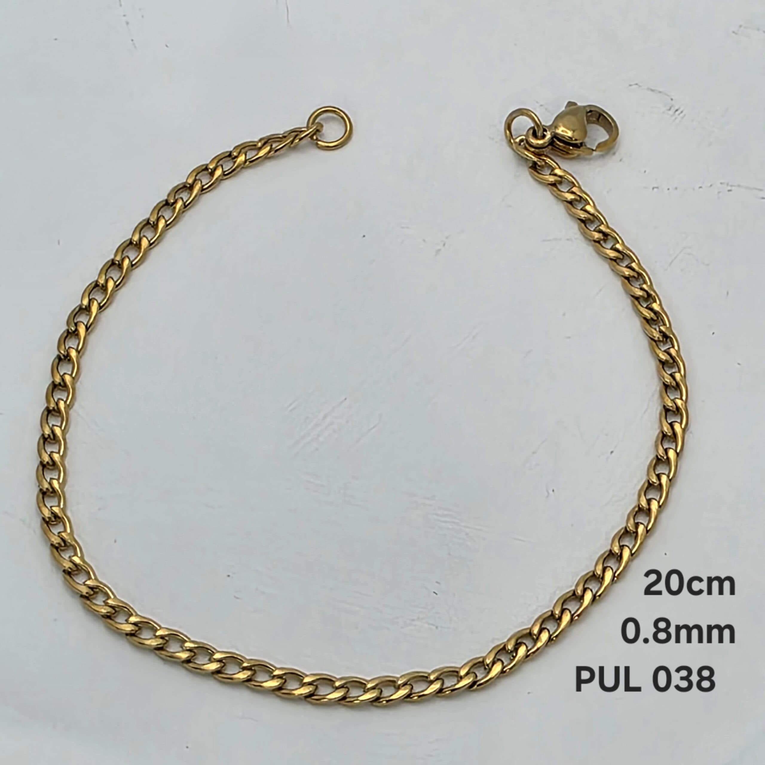 Pulseira Grumet - Dourada - 0,8mm | Aço Inoxidável 316L- 20cm
