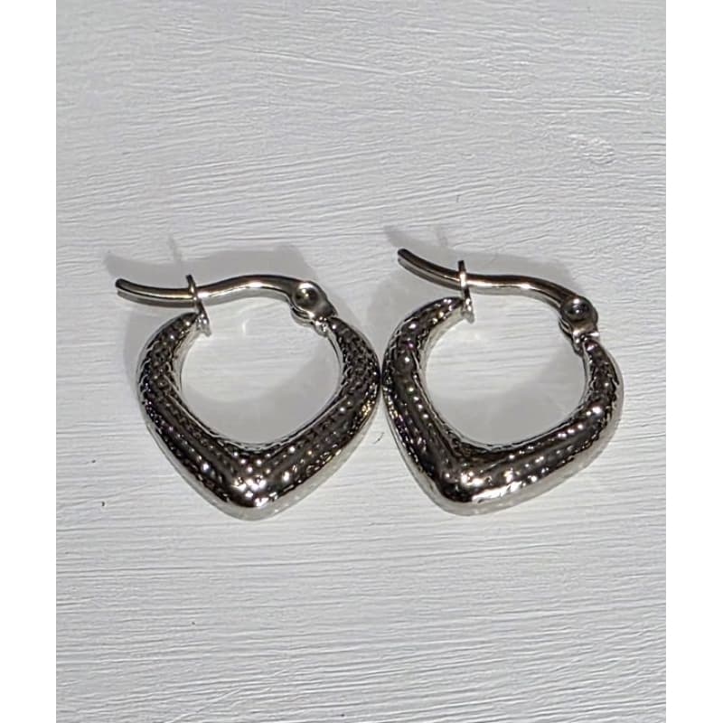 Argola  Texturizada Formato Gota (Vicenza) Prata | Aço Inox 316l