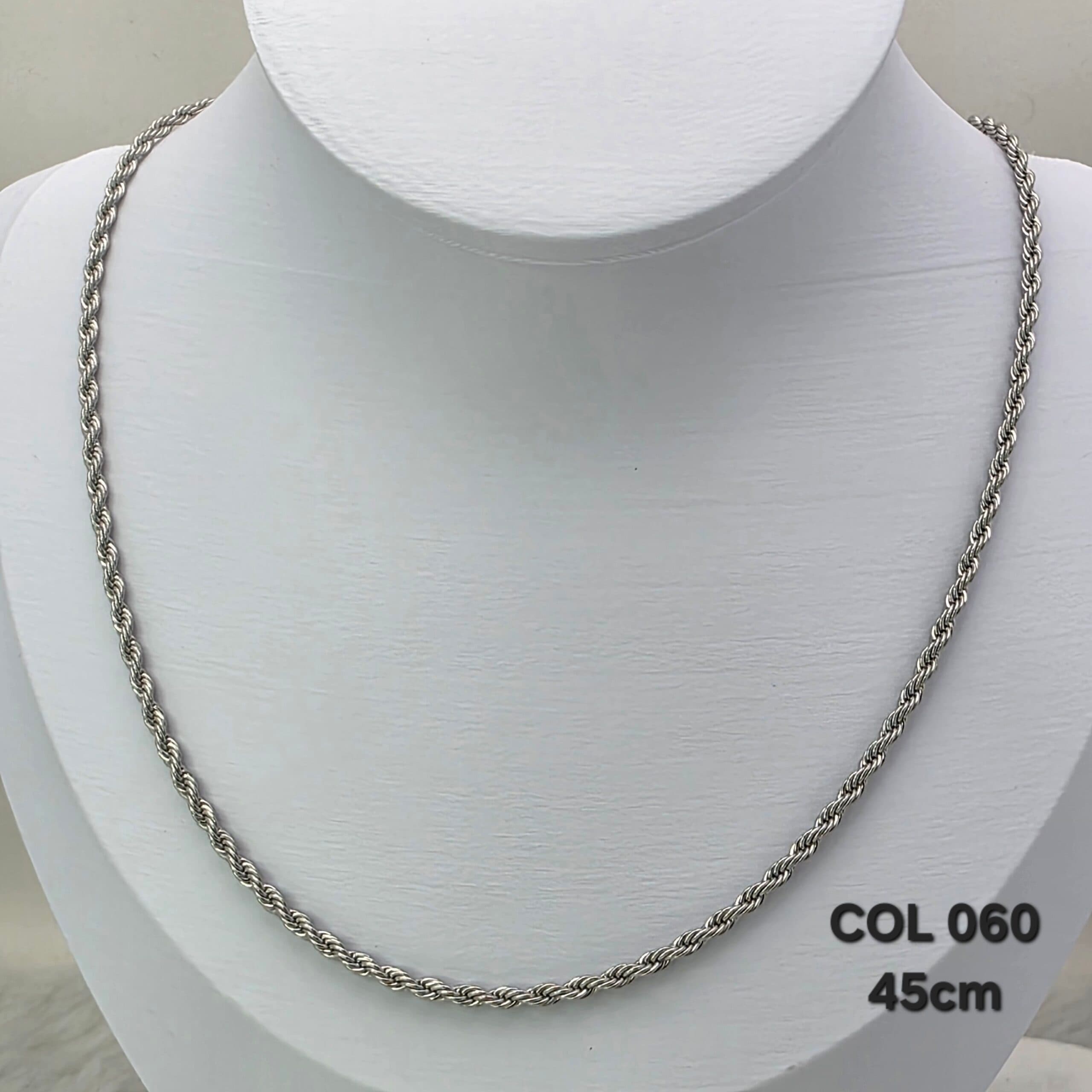Corrente Baiana (Corda) -  1,2mm - 45 cm | Aço Inoxidável 316L - Prata