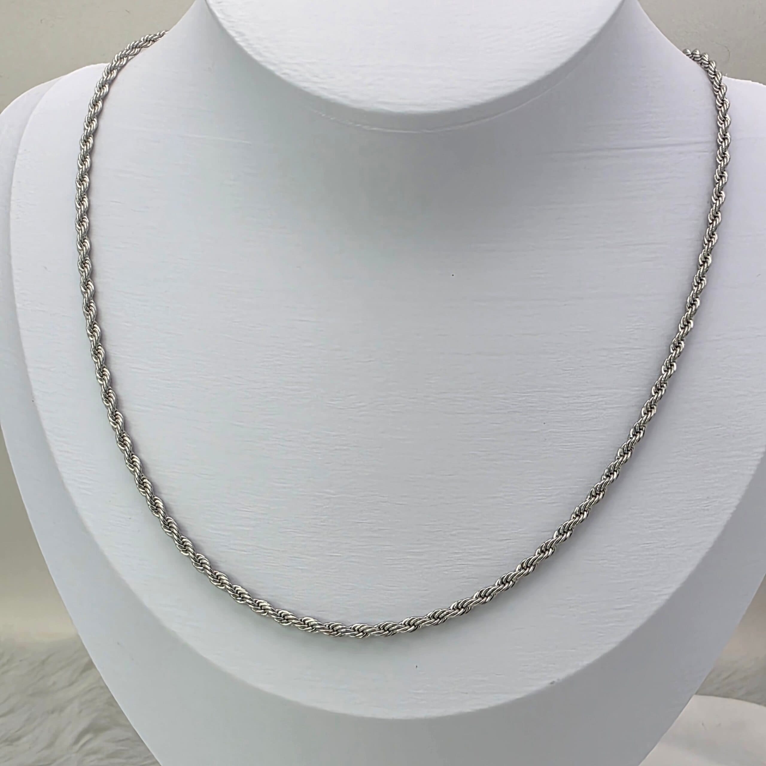 Corrente Baiana (Corda) -  1,2mm - 45 cm | Aço Inoxidável 316L - Prata