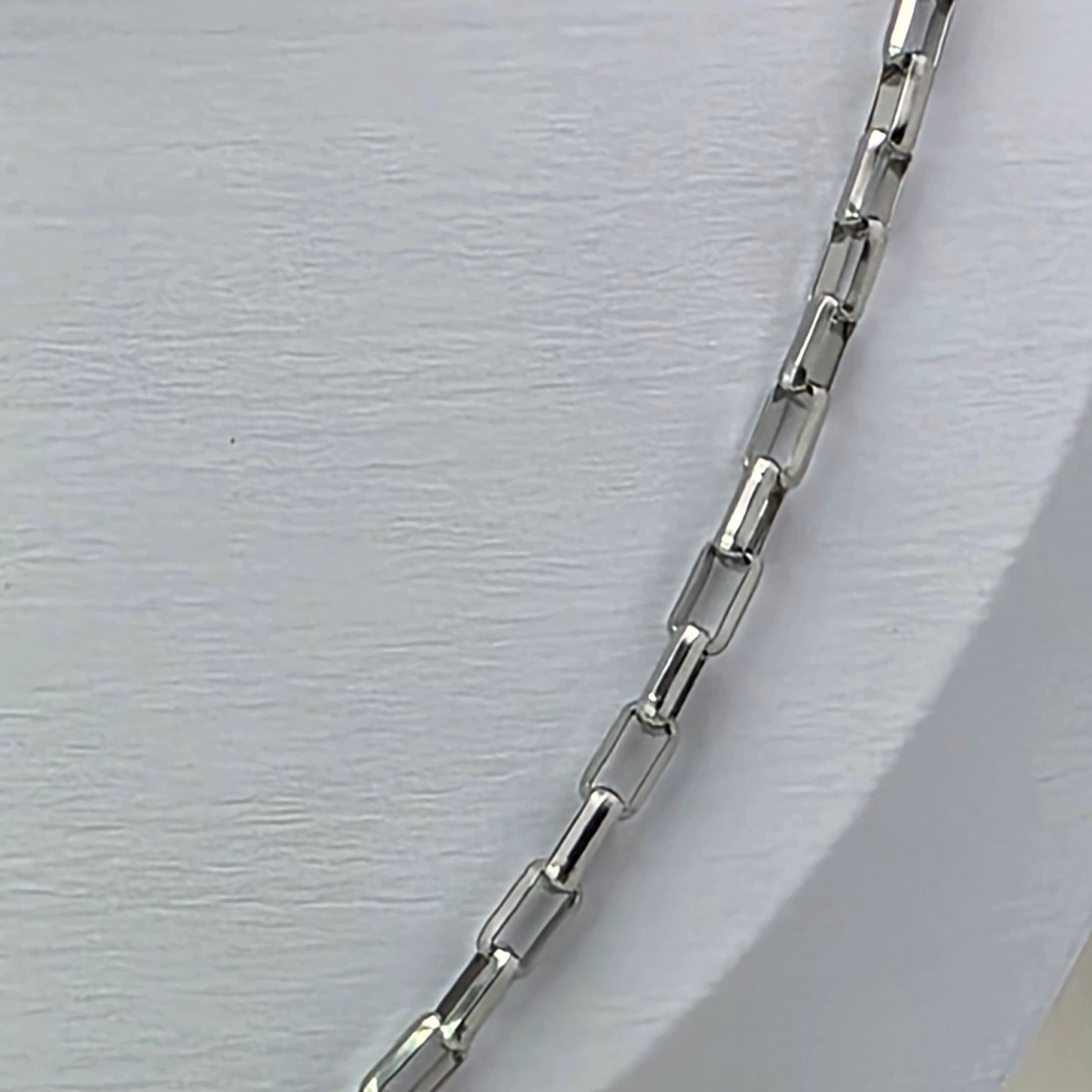 Colar Elos Retangulares - Cartier Alongada - Prata 60 cm | Aço Inoxidável 316L