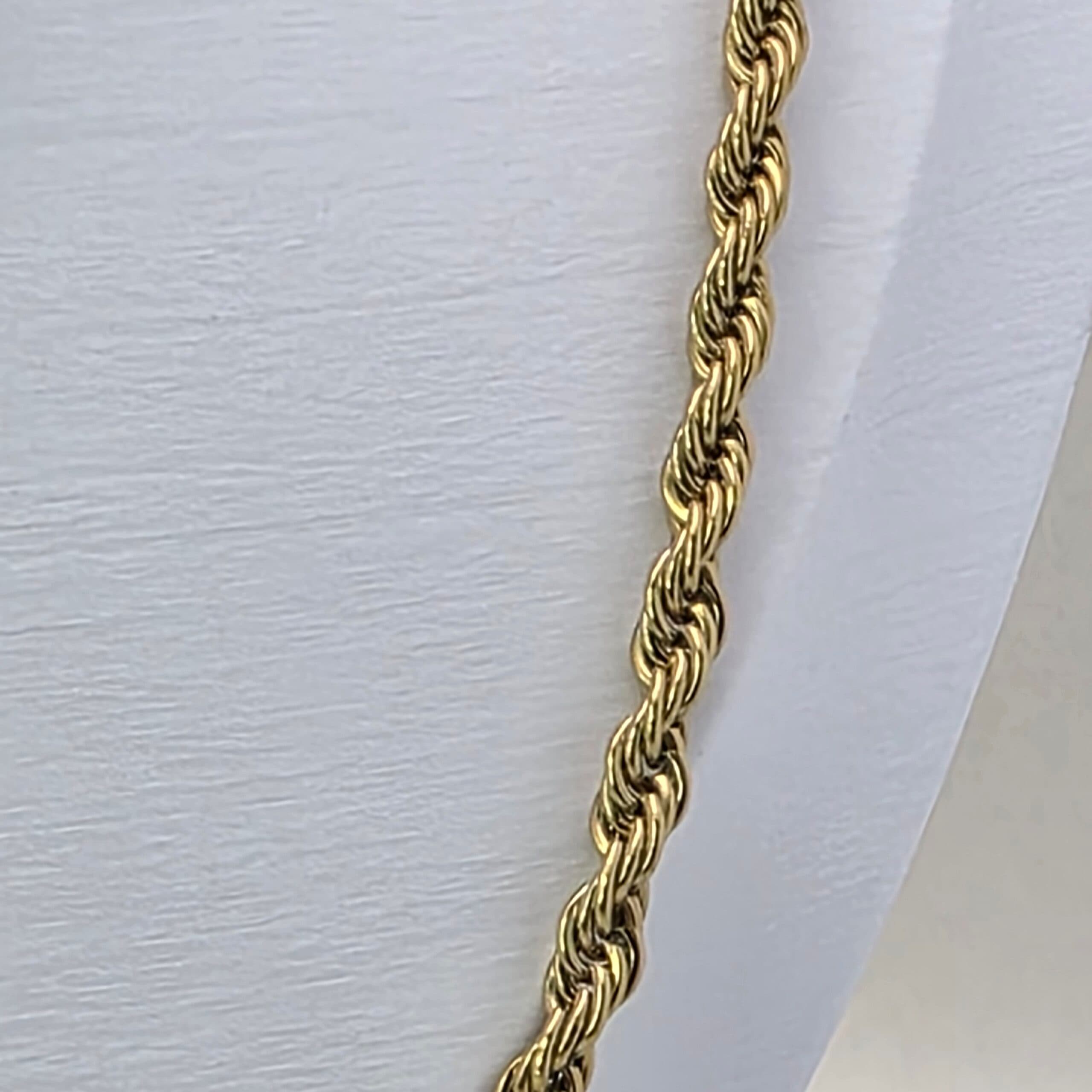 Corrente Baiana (Corda) Dourada 60 cm em Aço Inoxidável 316L - 0,8mm