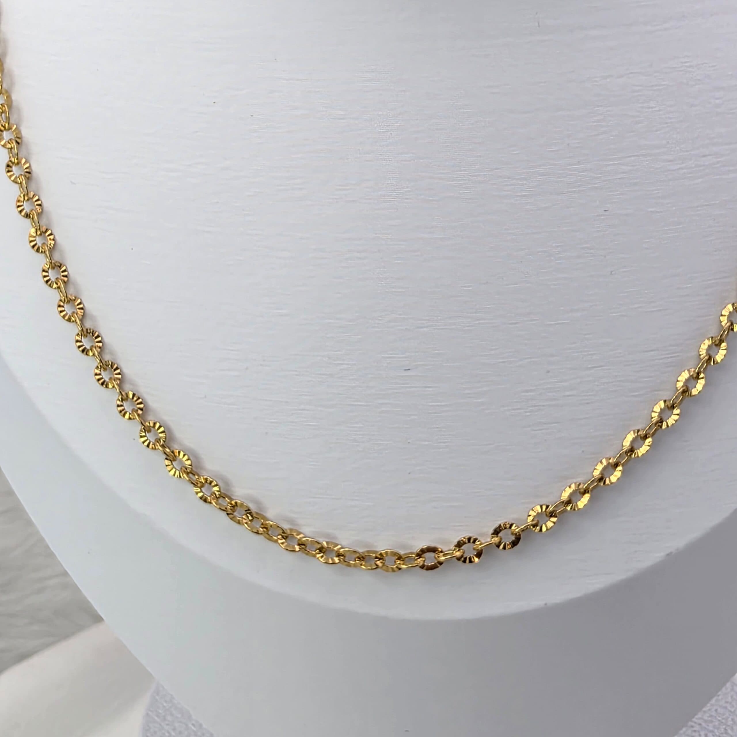 Colar Elo Diamantado Dourado - 45 cm + 5 cm | Aço Inoxidável 316L | Banho PVD