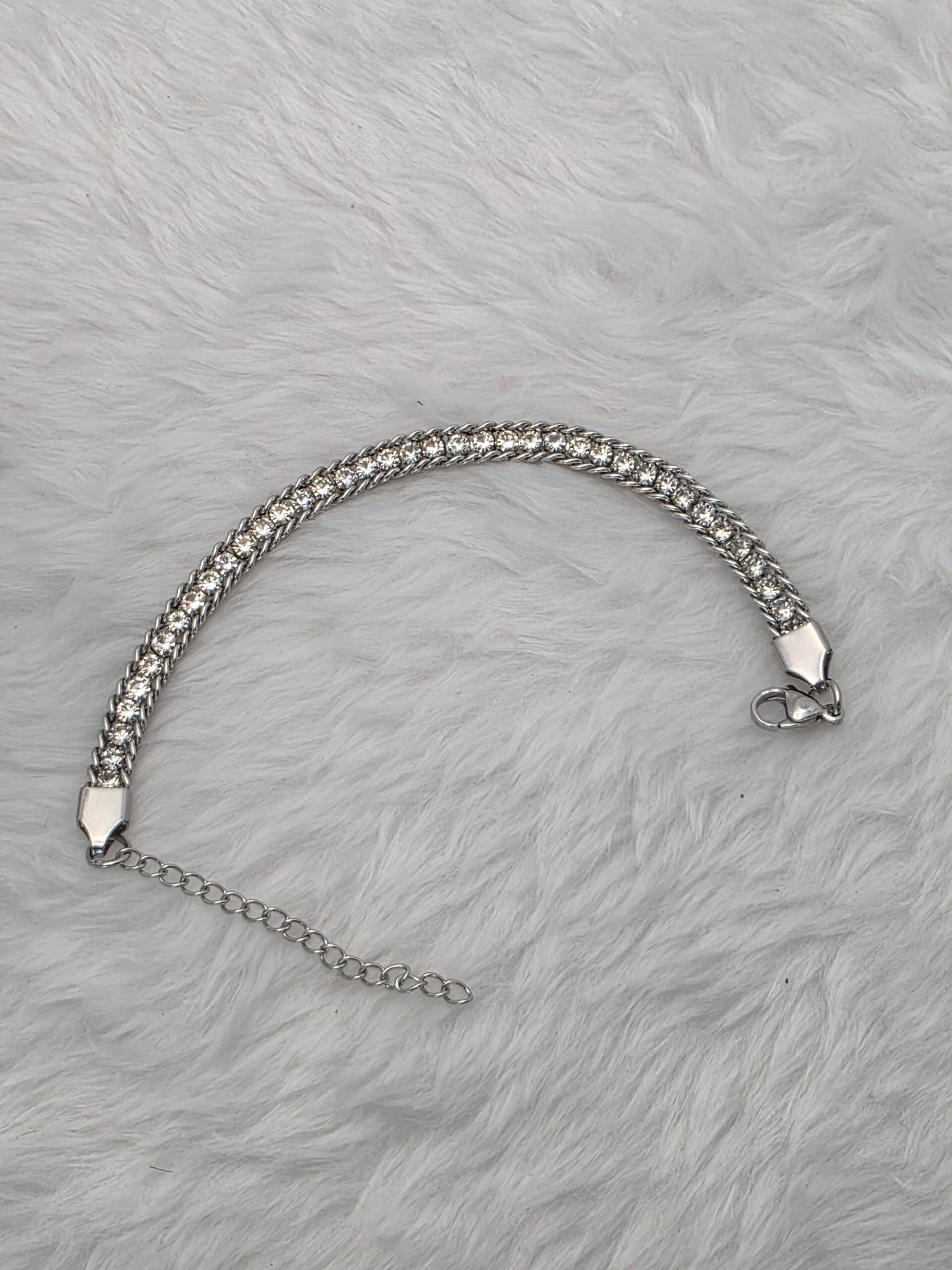 Pulseira Riviera Lacraia Prateada em Aço Inoxidável | Tríade Aço