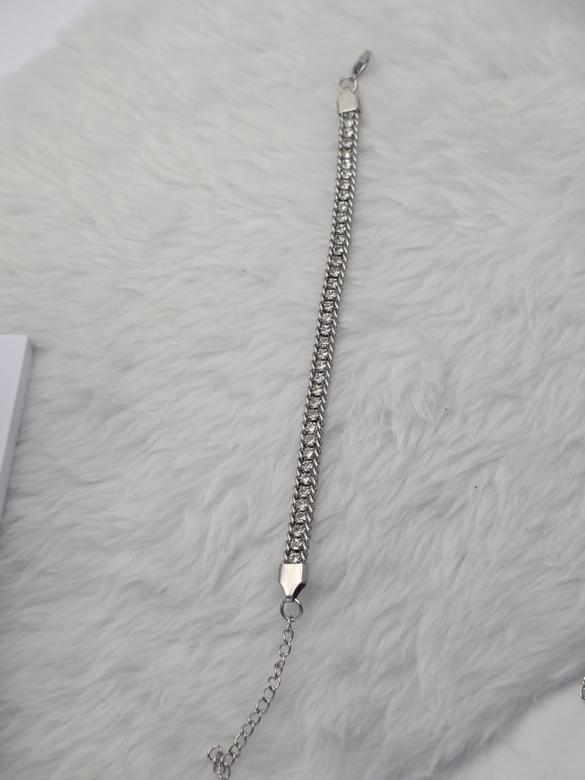 Pulseira Riviera Lacraia Prateada em Aço Inoxidável | Tríade Aço
