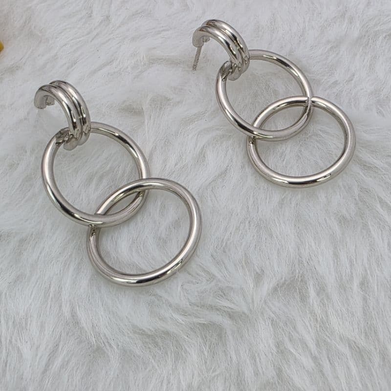 Argola Legame Prata | Aço Inox 316L | Elos Entrelaçados Feminina Antialérgica