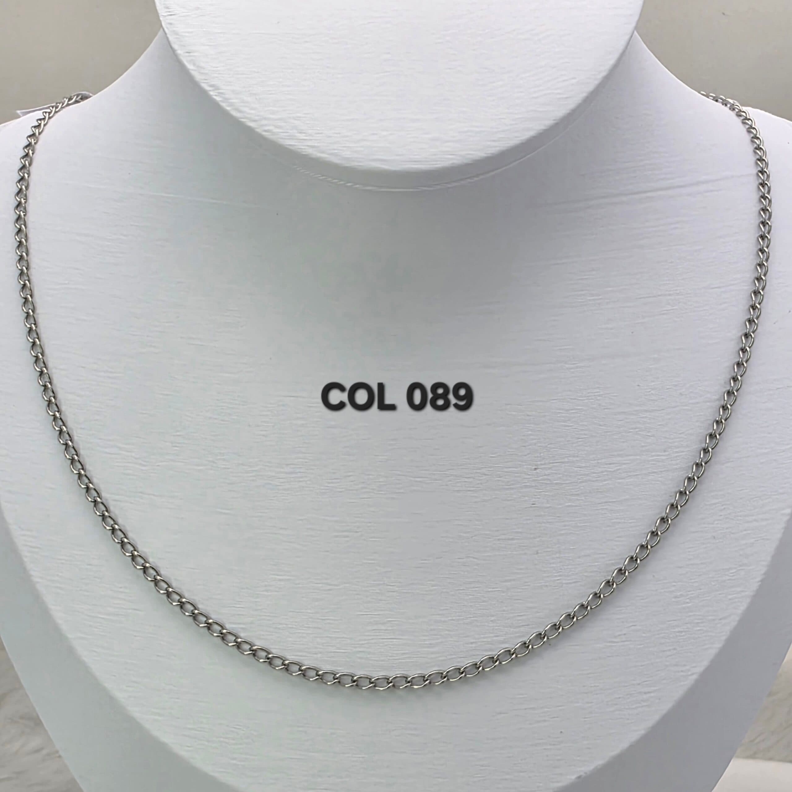 Colar Elo Cadeado Prata em Aço Inoxidável 316L - 60cm