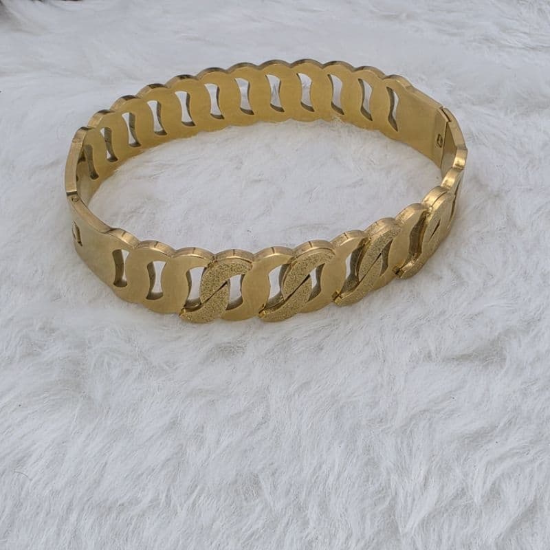 Bracelete Versailles Feminino Dourado | Aço Inox 316L | Luxo Elegante Vazado