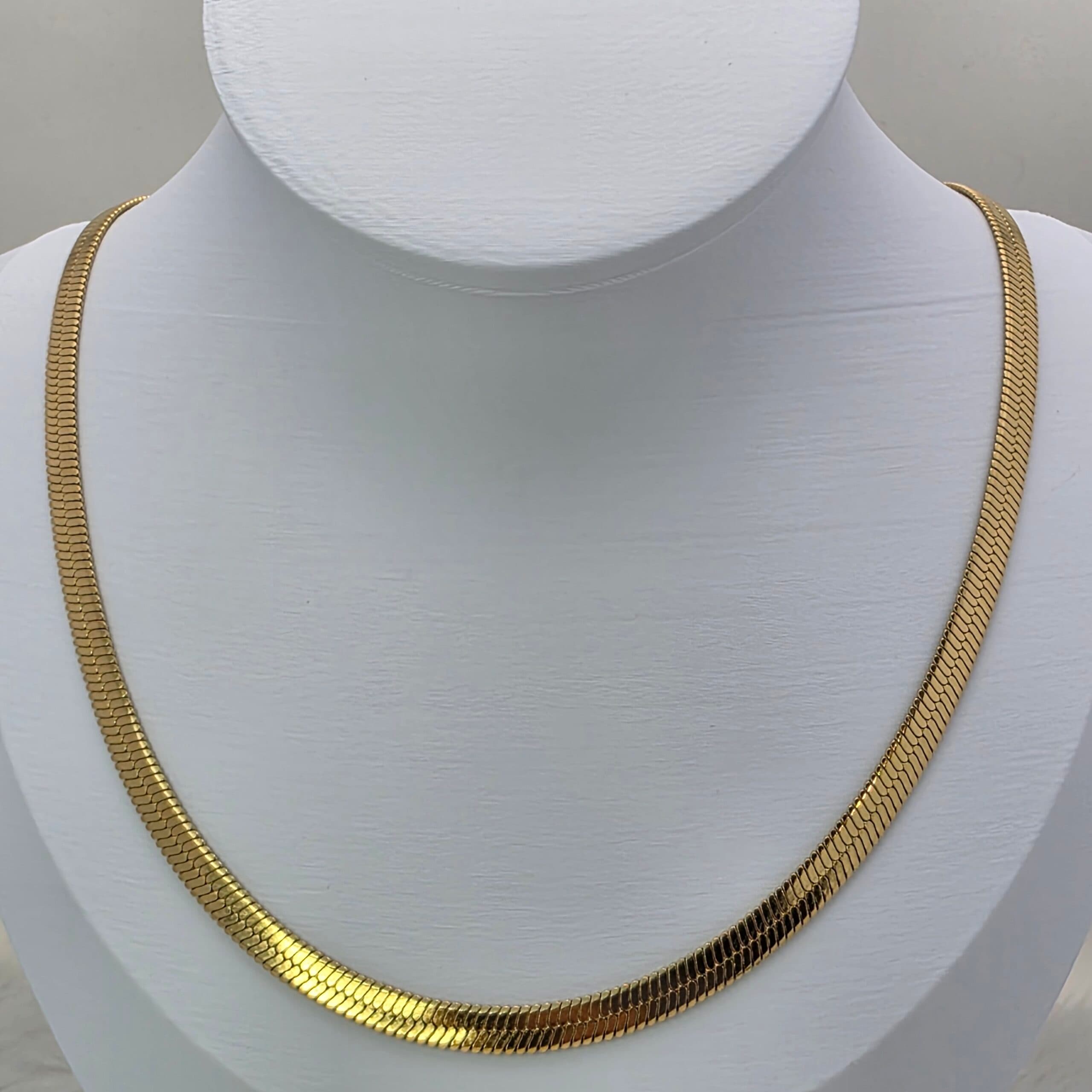 Colar Malha Snake Dourado 45 cm em Aço Inoxidável 316L