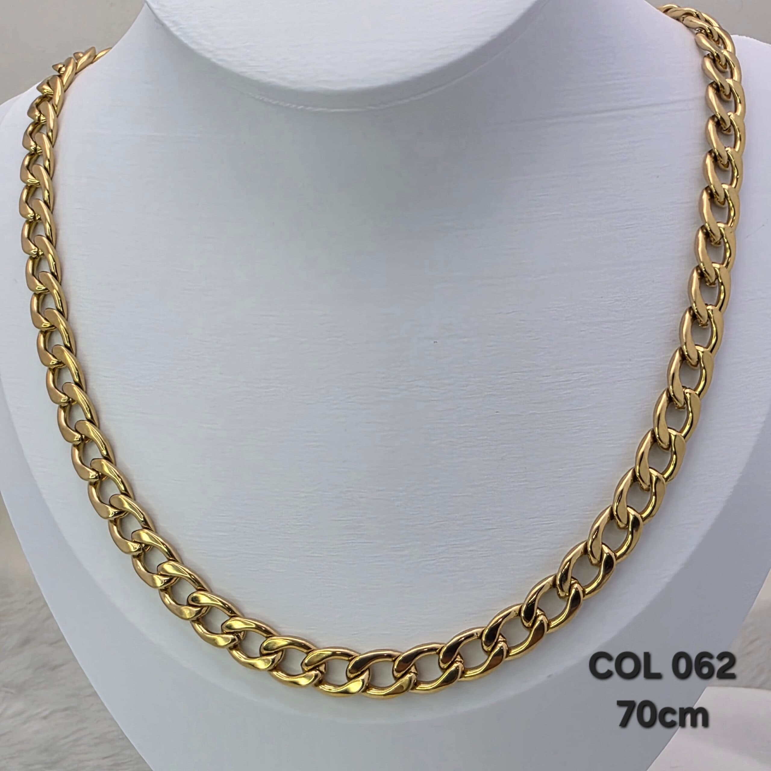 Colar Grumet Dourado 70 cm em Aço Inoxidável 316L