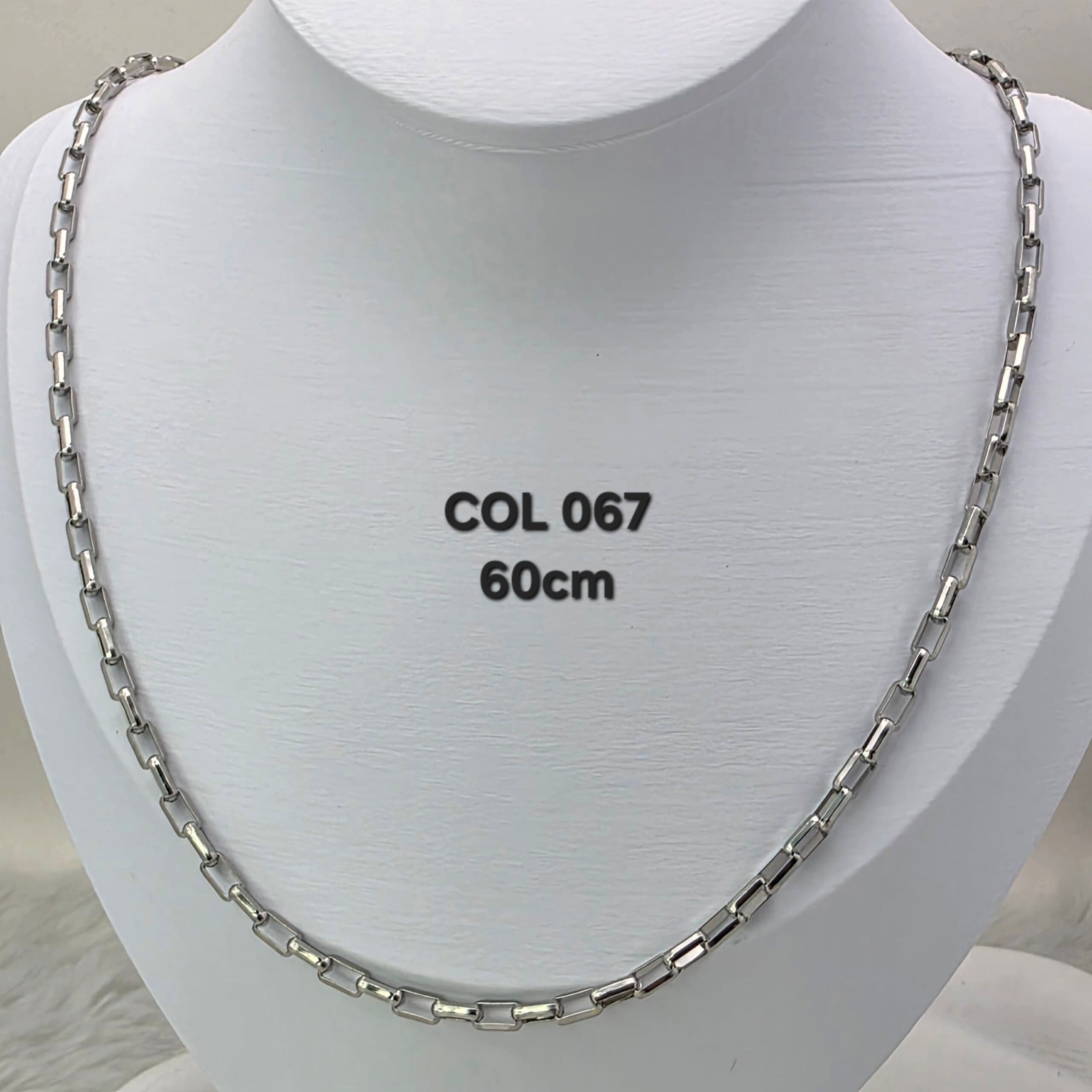 Colar Elos Retangulares - Cartier Alongada - Prata 60 cm | Aço Inoxidável 316L