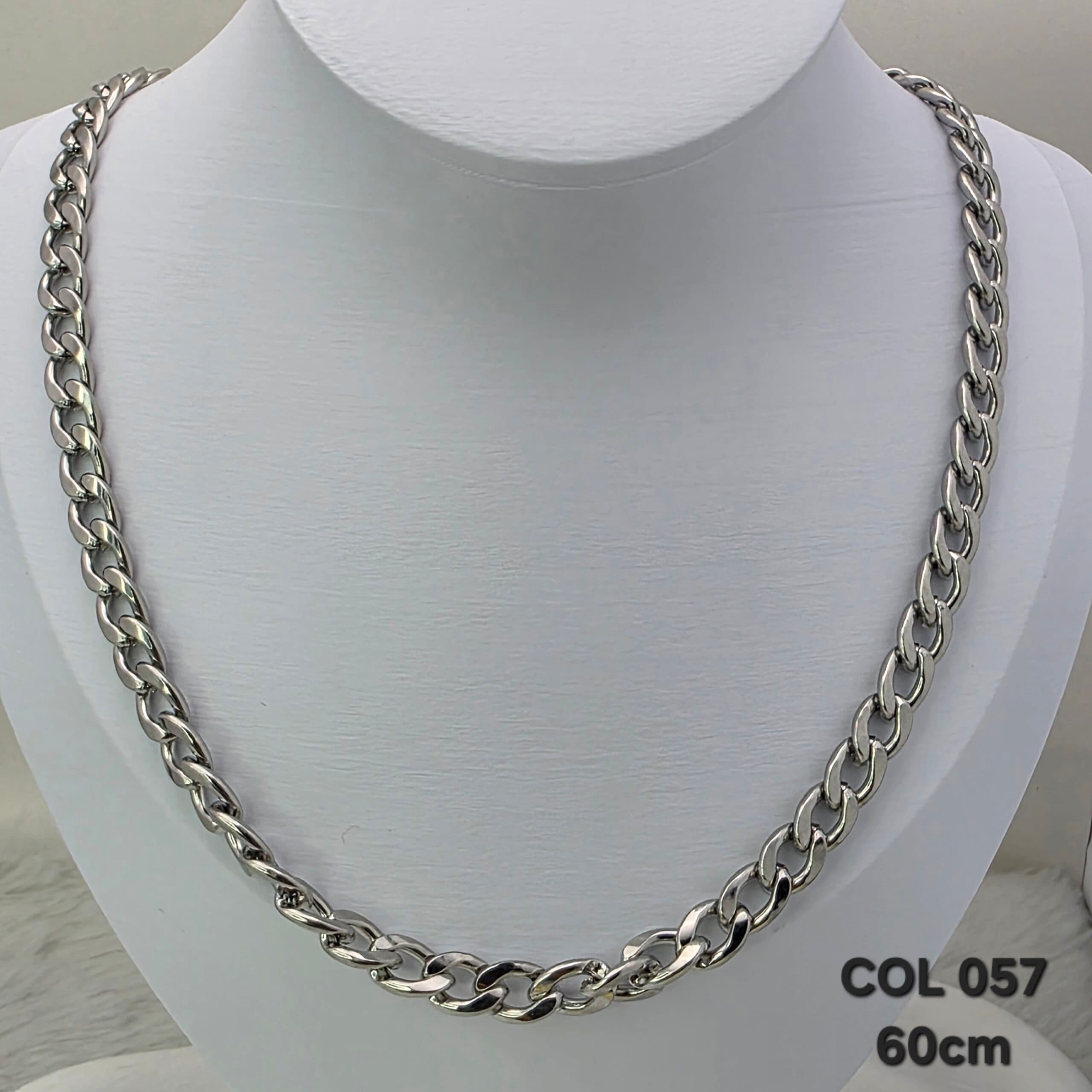 Colar Grumet Prata | Aço Inoxidável 316L | 60cm - 2mm