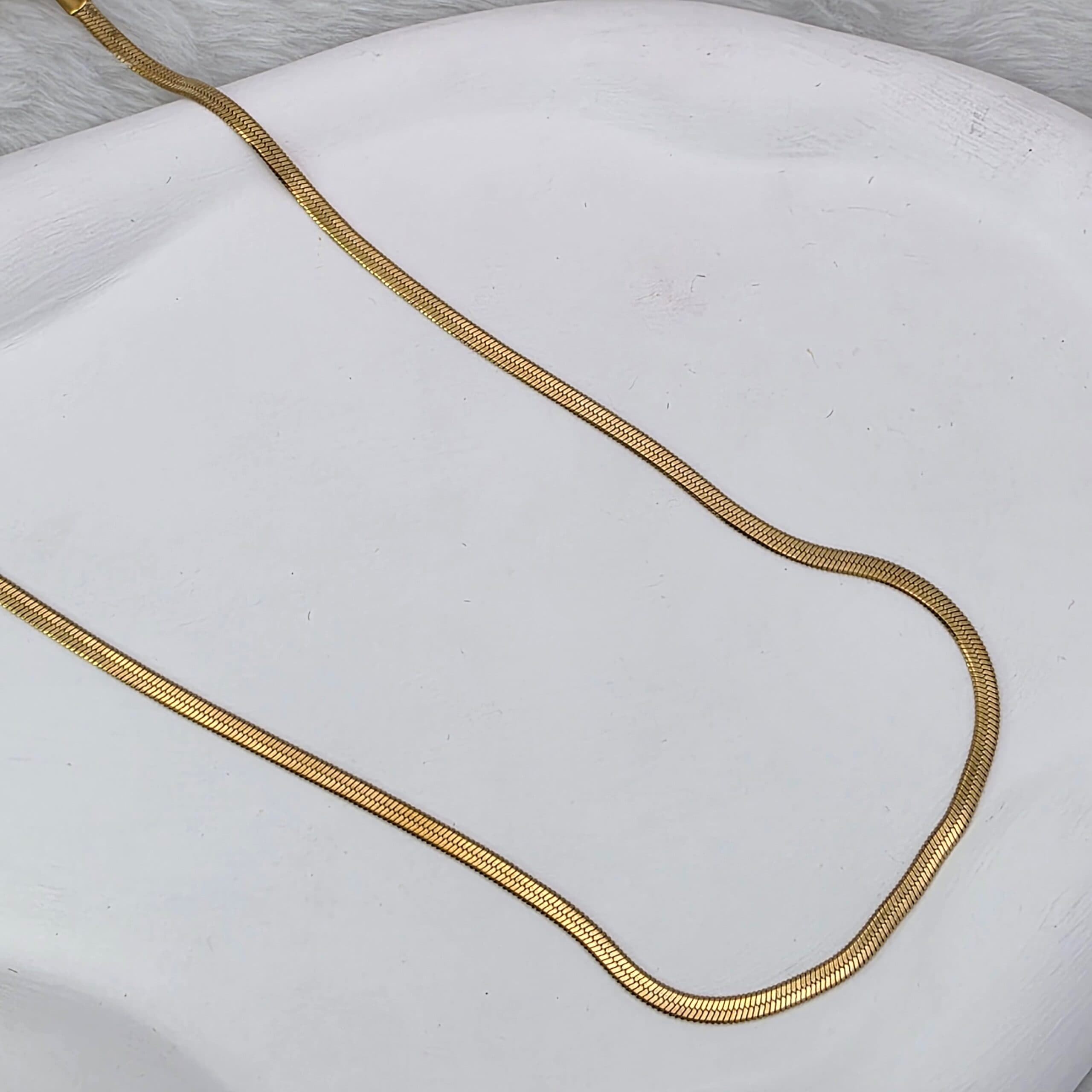 Corrente Malha Snake Dourada | Aço Inoxidável 316L - 45cm + 5cm extensor